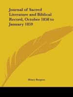 Journal of Sacred Literature and Biblical Record, October 1858 to January 1859