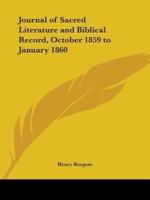 Journal of Sacred Literature and Biblical Record, October 1859 to January 1860