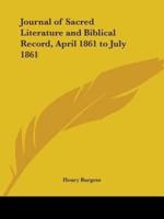 Journal of Sacred Literature and Biblical Record, April 1861 to July 1861