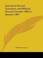 Journal of Sacred Literature and Biblical Record, October 1866 to January 1867