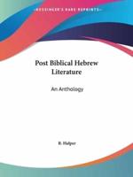 Post Biblical Hebrew Literature