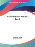Works of Honore De Balzac Part 2