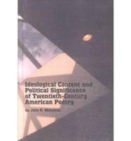 Ideological Content and Political Significance of Twentieth-Century American Poetry