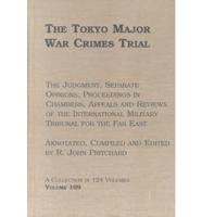 The Tokyo Major War Crimes Trial Volume 109, The Separate Opinions (Part 5) : Not Read in Court