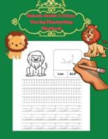 Animals Arabic Letters Tracing Handwriting Workbook