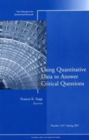 Using Quantitative Data to Answer Critical Questions