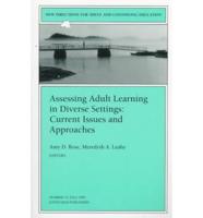 Assessing Adult Learning in Diverse Settings: Current Issues and Approaches