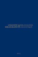 Linguistic Bibliography for the Year 1987 / Bibliographie Linguistique De L'année 1987