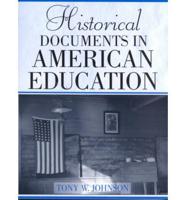 Historical Documents in American Education