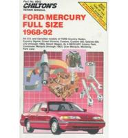 Chilton Book Company Repair Manual. Ford/Mercury Full Size, 1968-92