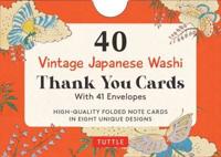 Vintage Washi Designs, 40 Thank You Cards With Envelopes