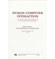 Human-Computer Interaction Vol. 12, Numbers 1 & 2, Special Issue Multimodal Interfaces