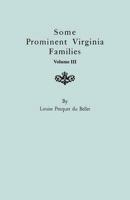 Some Prominent Virginia Families. Volume III