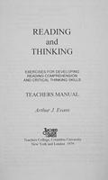 Reading and Thinking Teachers Manual