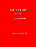 Popular Song Index. Third Supplement