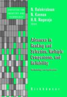 Advances in Ranking and Selection, Multiple Comparisons and Reliablility