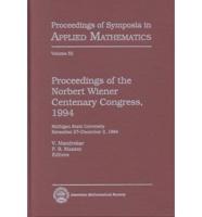 Proceedings of the Norbert Wiener Centenary Congress, 1994