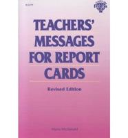 Teachers' Messages for Report Cards