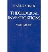 Theological Investigations Volume XX1