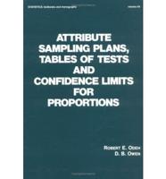 Attribute Sampling Plans, Tables of Tests, and Confidence Limits for Proportions