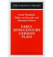 Early 20Th-Century German Plays