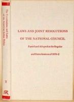 Laws & Joint Resolutions of the National Council