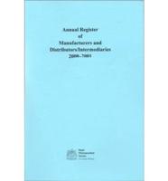 Annual Register of Manufacturers of Medical Feedingstuffs and Zootechnical Products 2000-2001