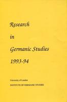Research in Germanic Studies 1993-94