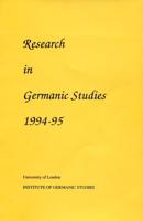 Research in Germanic Studies 1994-95