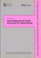 Special Educational Needs Across the Pre-School Period