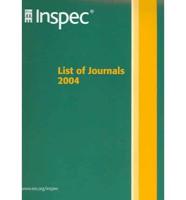 Inspec List of Journals and Other Serial Sources 2004