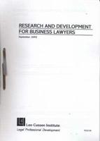 Research and Development for Business Lawyers