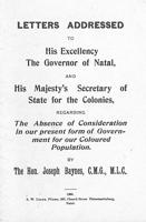 Letters.regarding the Absence of Considertion in Our Present Form of Government for Our Coloured Population (1906) Book 2