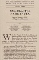 The Documentary History of the Ratification of the Constitution. Volume 35 Cumulative Index, No. 1