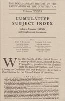 The Documentary History of the Ratification of the Constitution. Volume 36 Cumulative Index, No. 2
