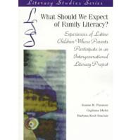 What Should We Expect of Family Literacy?