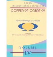 Copper 99 - Cobre 99. Vol 4 Hydrometallurgy of Copper