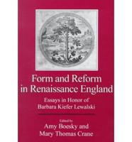 Form and Reform in Renaissance England