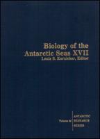 Biology of the Antarctic Seas XVII