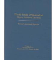 World Trade Organization Dispute Settlement Decisions