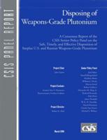 Disposing of Weapons-Grade Plutonium