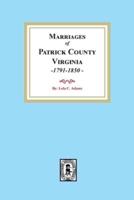 Marriages of Patrick County, Virginia, 1791-1850