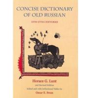 A Concise Dictionary of Old Russian