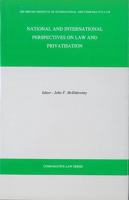 National and International Perspectives on Law and Privatisation