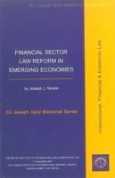 Financial Sector Law Reform in Emerging Economies