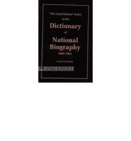 The Contributors' Index to the Dictionary of National Biography, 1885-1901