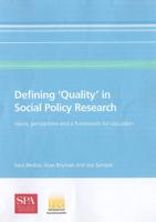 Defining 'Quality' in Social Policy Research