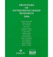 Frontiers of Entrepreneurship Research 2006
