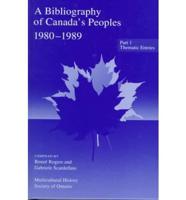 A Bibliography of Canada's Peoples 1980-1989