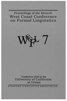 Proceedings of the Seventh West Coast Conference on Formal Linguistics